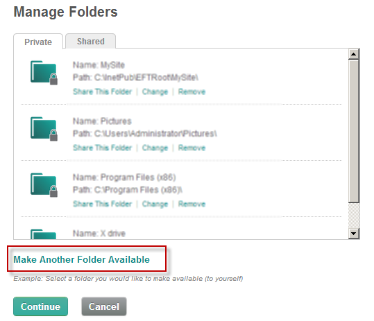 TappIn Manage Folders Screen